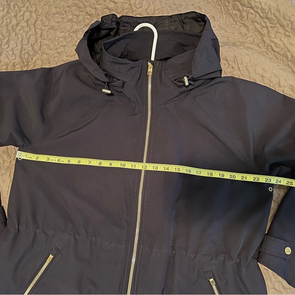 Athleta Black Wetlands Full Zip Hooded Jacket Rain Coat Soft Shell - Size Large - Picture 5 of 5